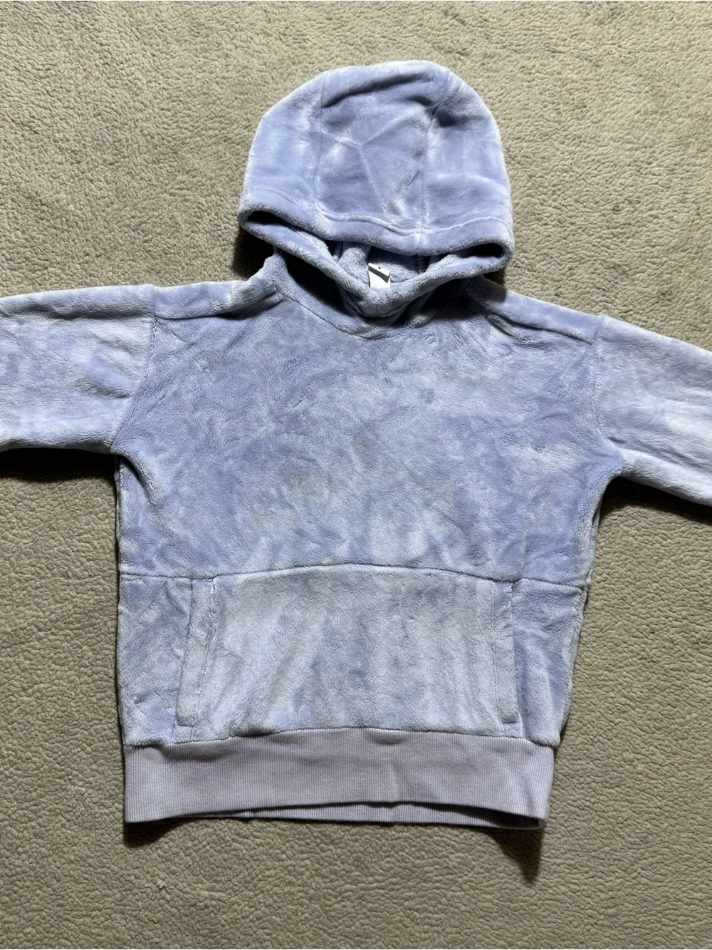 Athleta Girl Hoodie Girls XS (6) Light Blue Soft Fleece Front Pocket Sweater Top